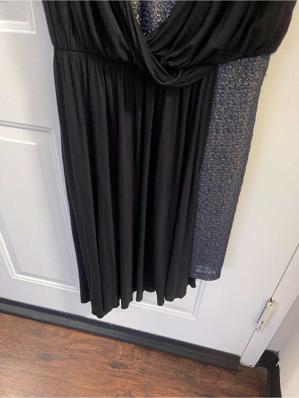 Free People Navy Blue Sleeveless Shimmer Metallic Asymmetrical Dress Small - Picture 6 of 8